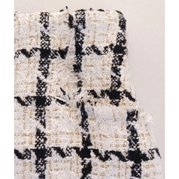 Jealous Tomato Nubby Tweed High Waist Mini Shorts Ivory Blk Gold Threads Sz S - Picture 2 of 6